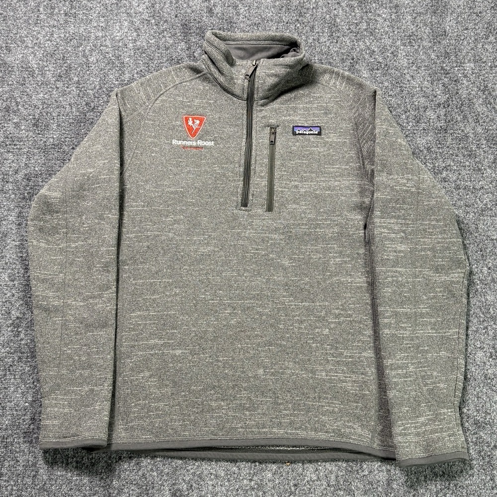 Patagonia Better Sweater 1/4th Zip Sweatshirt Mens Small Gray Fleece Jacket Logo